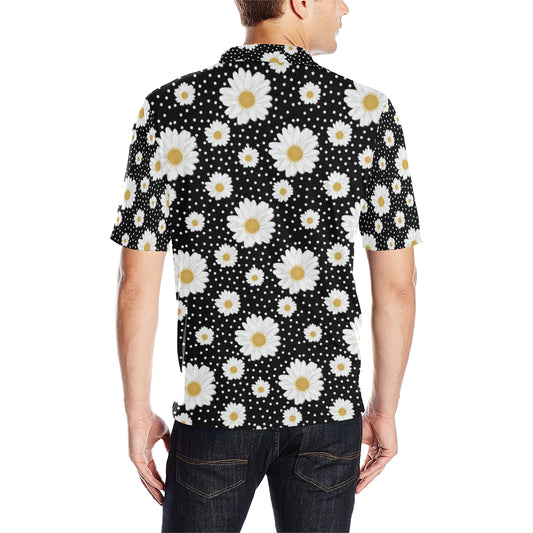 Daisy Pattern Print Design DS02 Men Polo Shirt