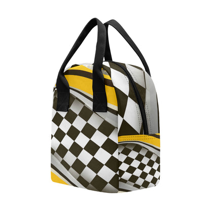 Checkered Flag Racing Style Insulated Lunch Bag