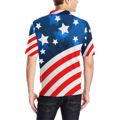 American flag Style Men Polo Shirt