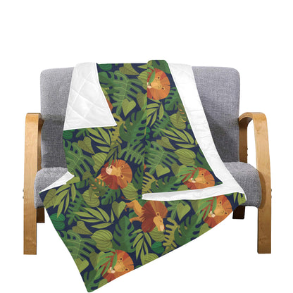 Lion Jungle Pattern Print Design 05 Premium Quilt