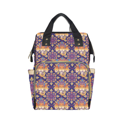 Ganesha Pattern Print Design 01 Diaper Bag Backpack