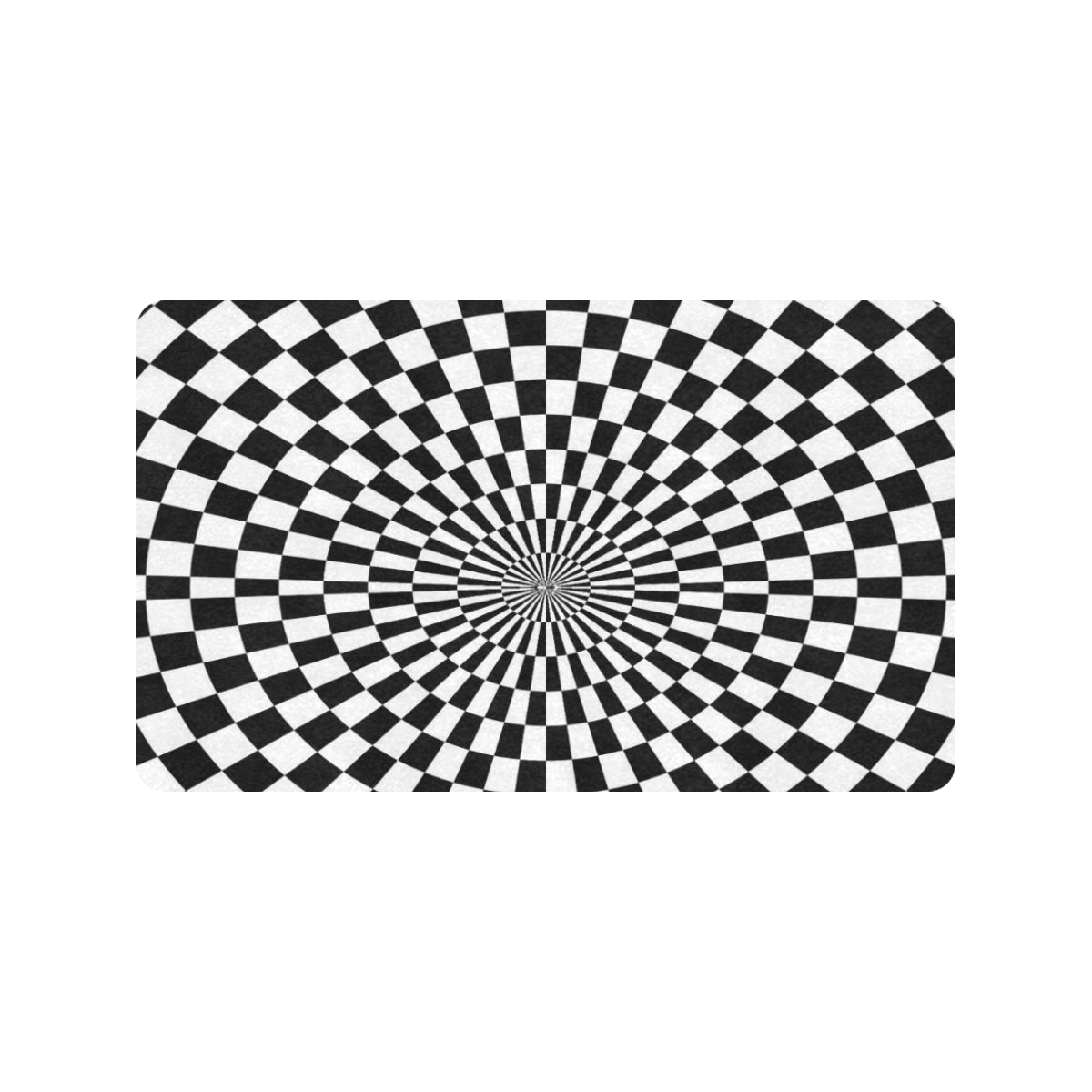 Checkered Flag Optical illusion Rubber Doormat