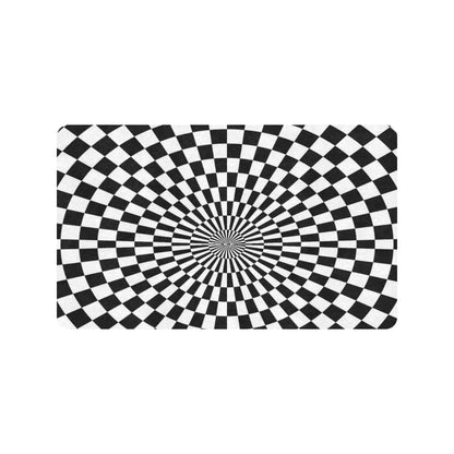 Checkered Flag Optical illusion Rubber Doormat