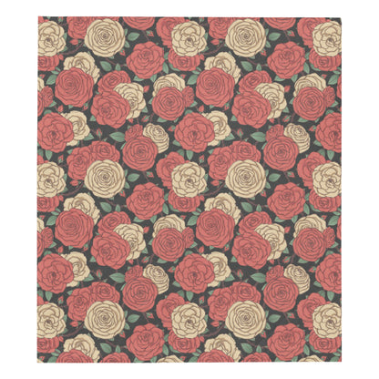 Camellia Pattern Print Design CM01 Premium Quilt