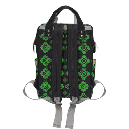 Celtic Knot Green Neon Design Diaper Bag Backpack
