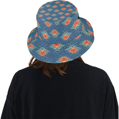 lotus Boho Pattern Print Design LO07 Unisex Bucket Hat