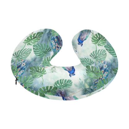 Peacock Pattern Print Design A02 U-Shaped Travel Neck Pillow