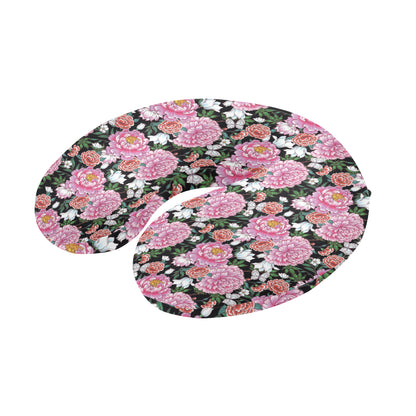 Dahlia Pattern Print Design 02 U-Shaped Travel Neck Pillow