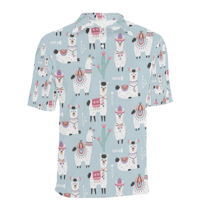 Llama Pattern Print Design 04 Men Polo Shirt