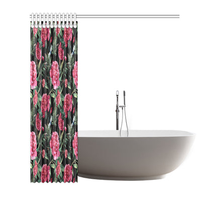Peony Pattern Print Design PE04 Shower Curtain