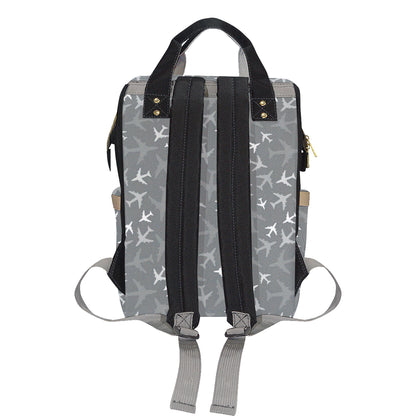 Airplane Pattern Print Design 02 Diaper Bag Backpack