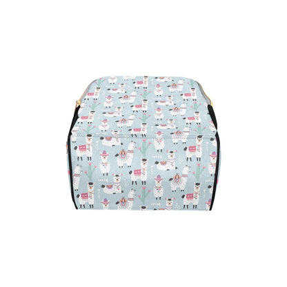 Llama Pattern Print Design 04 Diaper Bag Backpack