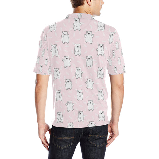Polar Bear Pattern Print Design PB09 Men Polo Shirt