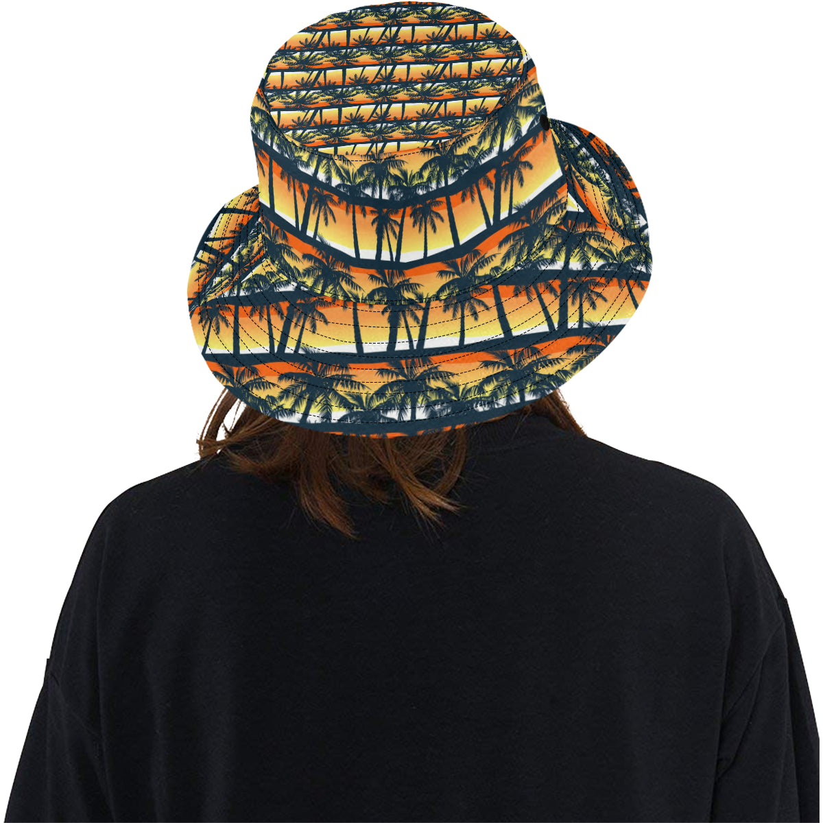 Palm Tree Pattern Print Design PT011 Unisex Bucket Hat
