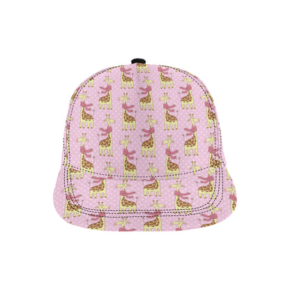 Giraffe Cute Pink Polka Dot Print Snapback Cap