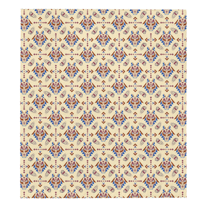 Aztec Wolf Pattern Print Design 03 Premium Quilt
