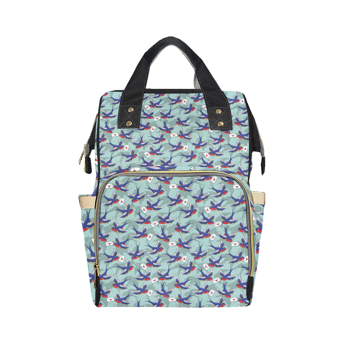 Swallow Bird Pattern Print Design 02 Diaper Bag Backpack