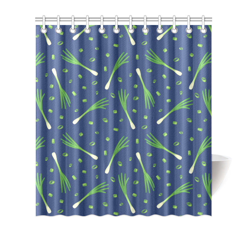 Leek Pattern Print Design 02 Shower Curtain