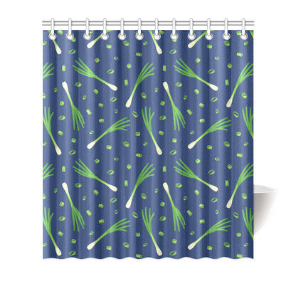 Leek Pattern Print Design 02 Shower Curtain