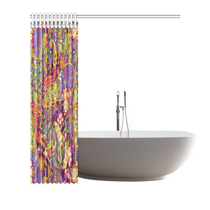 Funky Retro Pattern Print Design A04 Shower Curtain