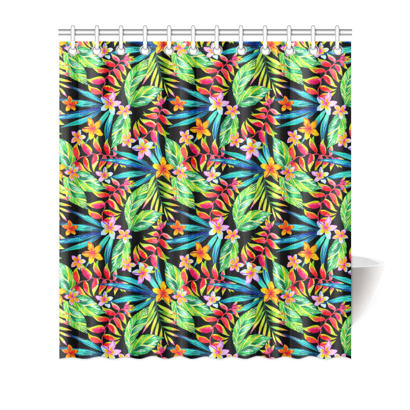 Heliconia Pattern Print Design HL09 Shower Curtain