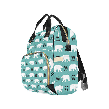 Polar Bear Pattern Print Design A05 Diaper Bag Backpack