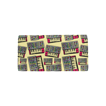 Synthesizer Pattern Print Design 01 Women's Trifold Wallet