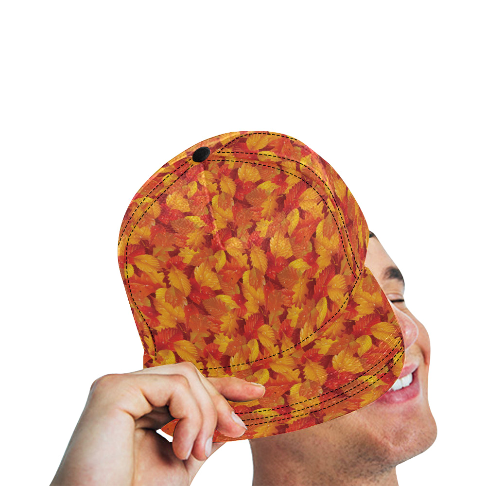 Elm Leave Autum Print Pattern Snapback Cap