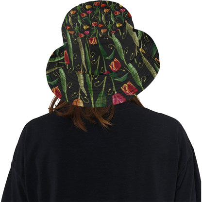 Tulip Embroidered Pattern Print Design TP01 Unisex Bucket Hat