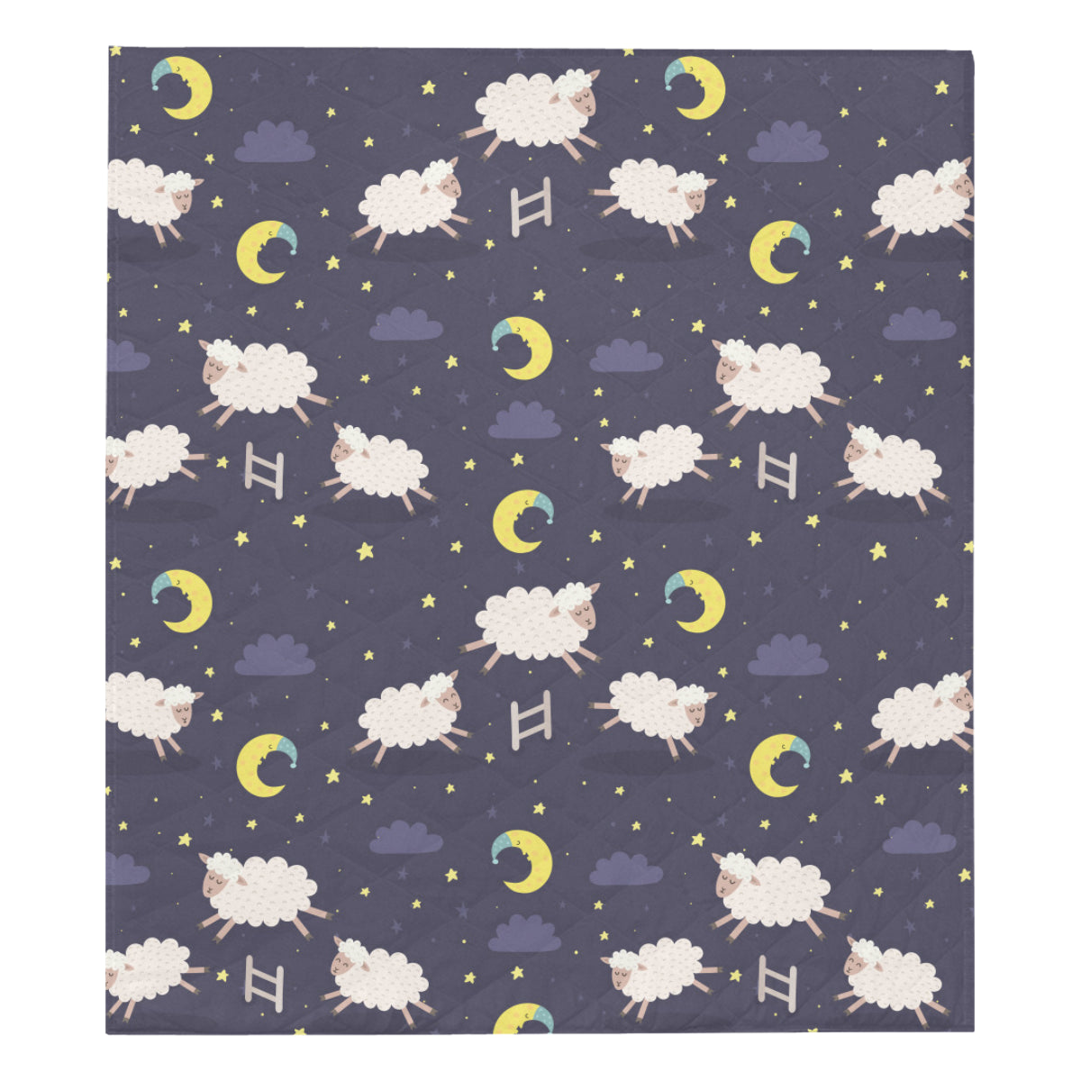 Sheep Night Pattern Print Design 02 Premium Quilt