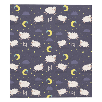 Sheep Night Pattern Print Design 02 Premium Quilt