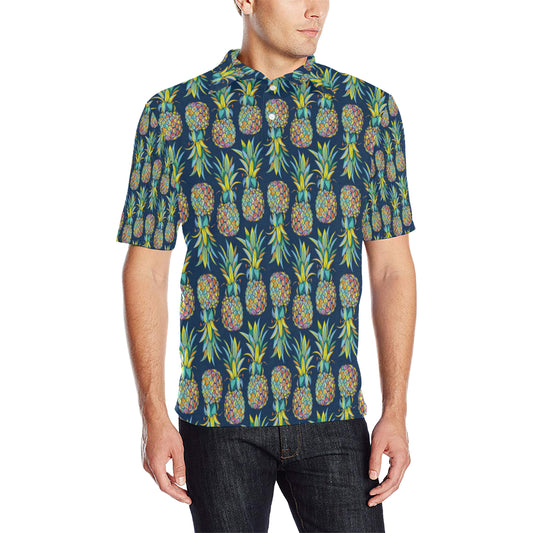 Pineapple Color Art Men Polo Shirt