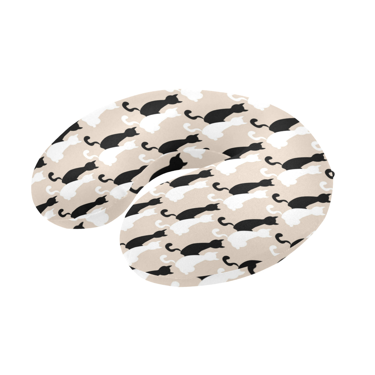 Cat Pattern Print Design 04 U-Shaped Travel Neck Pillow