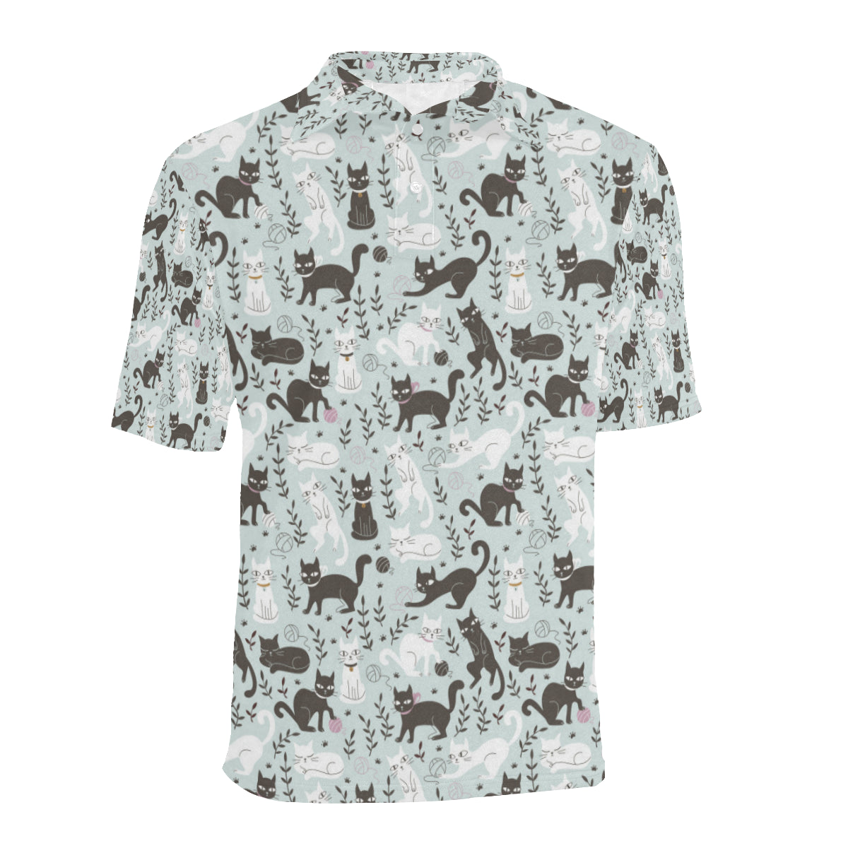 Cat Pattern Print Design 08 Men Polo Shirt