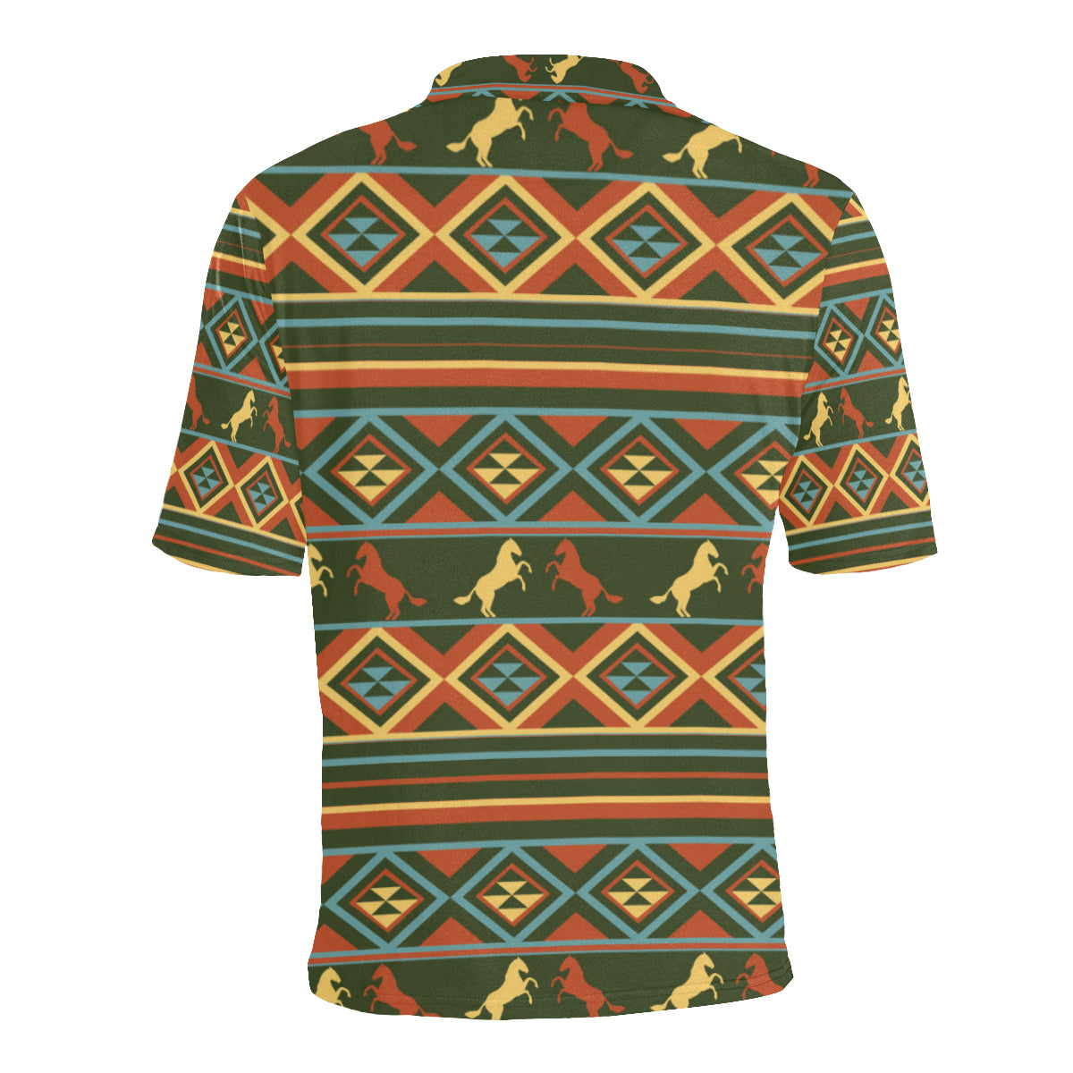 Horse Western Pattern Men Polo Shirt