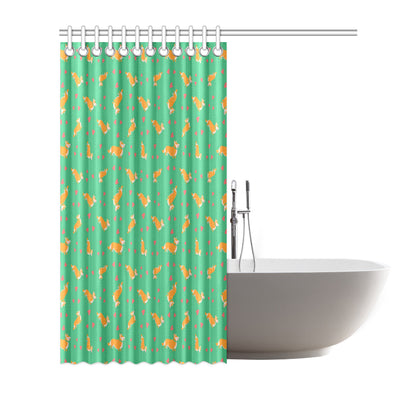 Cardigan Welsh Corgis Pattern Print Design 03 Shower Curtain
