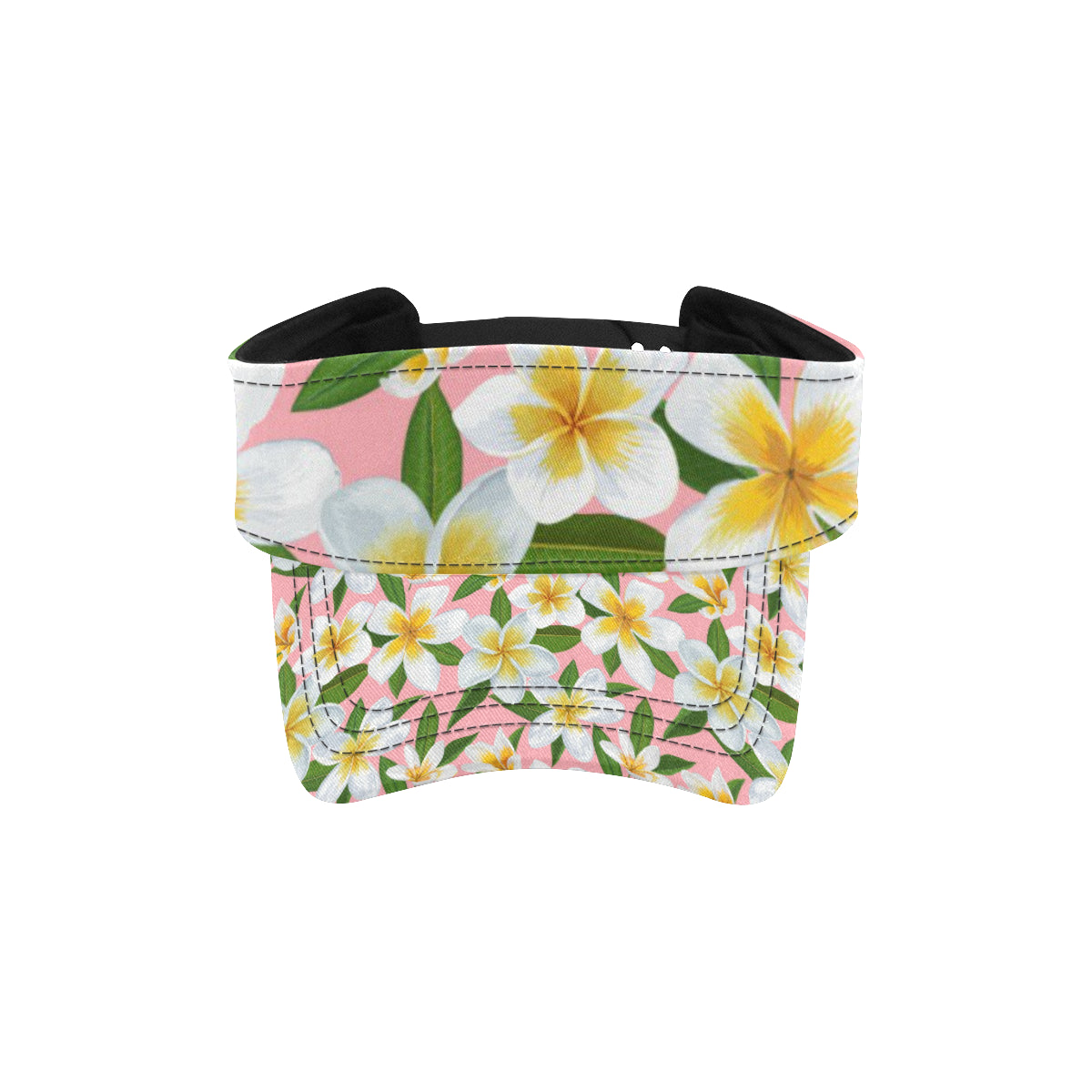 White Plumeria Pattern Print Design PM011 Unisex Sun Visor
