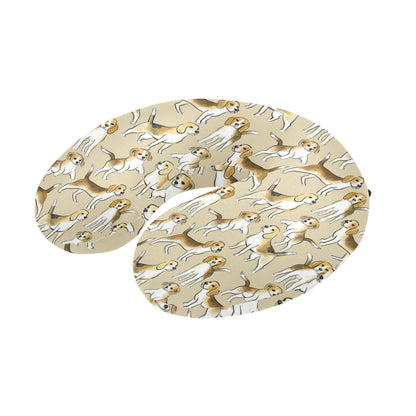 Beagle Pattern Print Design 04 U-Shaped Travel Neck Pillow
