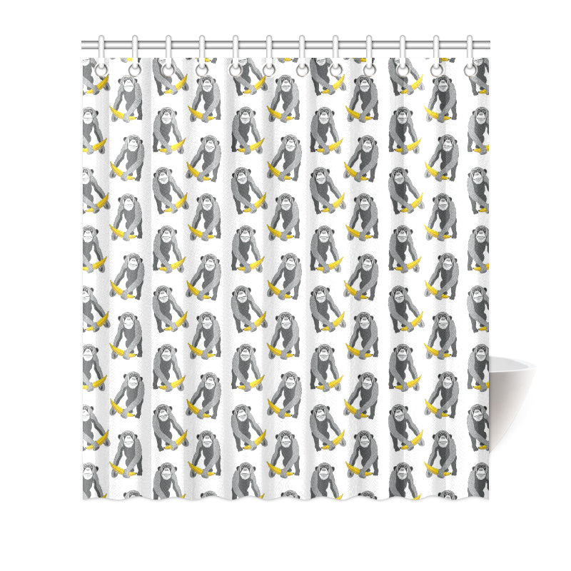 Chimpanzee Pattern Print Design 05 Shower Curtain