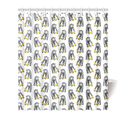 Chimpanzee Pattern Print Design 05 Shower Curtain