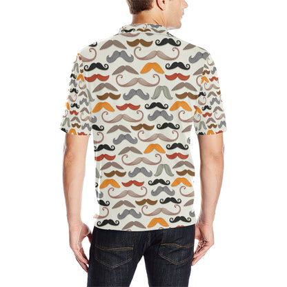 Mustache Pattern Print Design A02 Men Polo Shirt