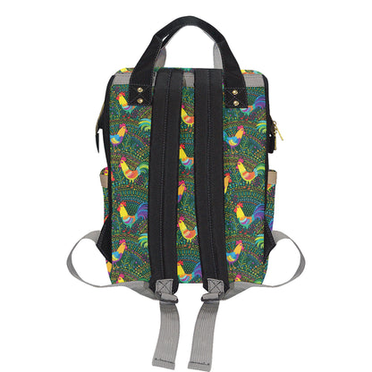 Rooster Pattern Print Design A01 Diaper Bag Backpack
