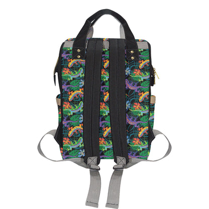 Gecko Colorful Pattern Print Design 01 Diaper Bag Backpack