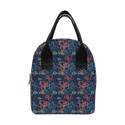 Octopus Deep Sea Print Themed Insulated Lunch Bag