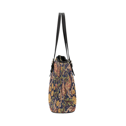Floral Vintage Classic Print Leather Tote Bag