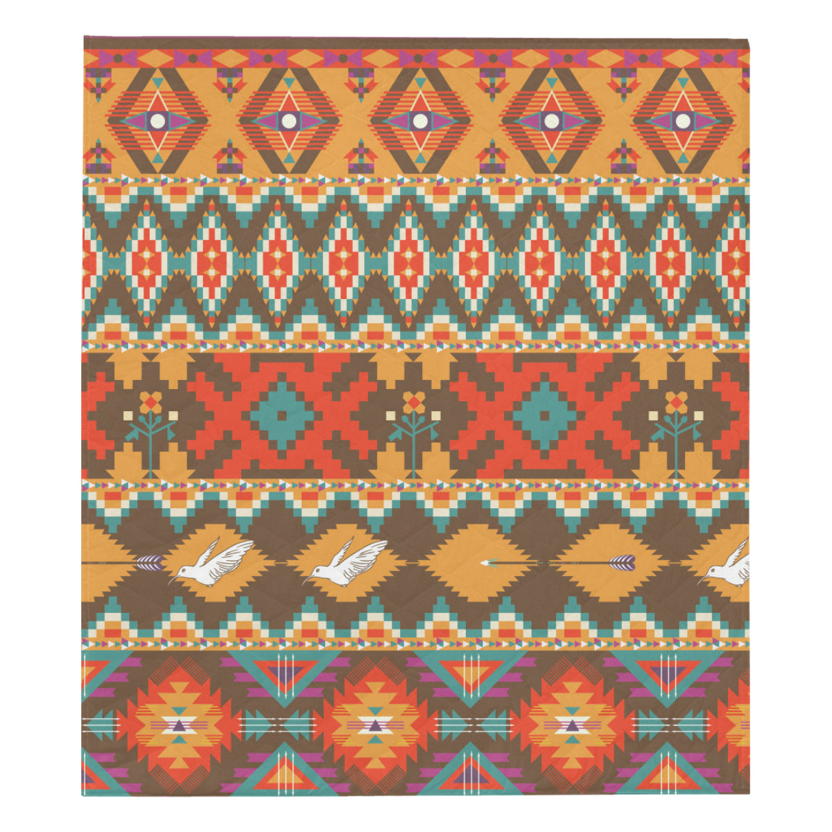 Native Pattern Print Design A01 Premium Quilt