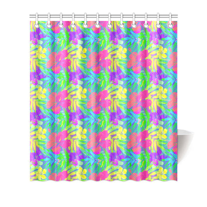 Neon Tropical Pattern Print Design A03 Shower Curtain