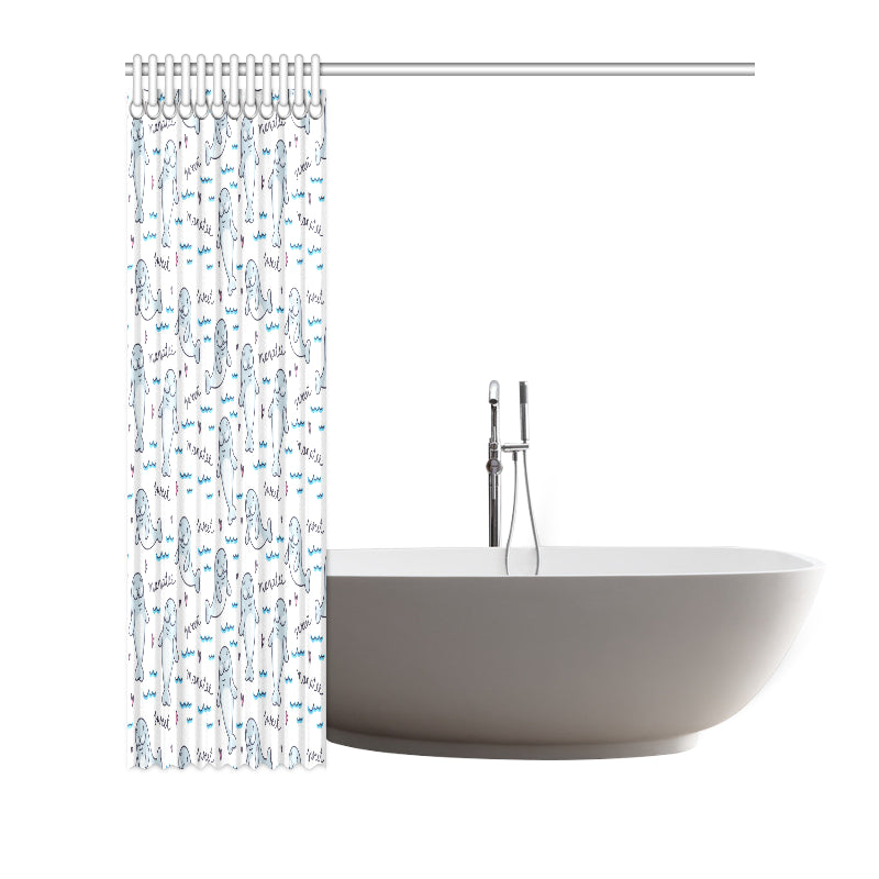 Manatee Baby Pattern Print Design 03 Shower Curtain