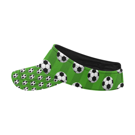 Soccer Ball Green Backgrpund Print Unisex Sun Visor