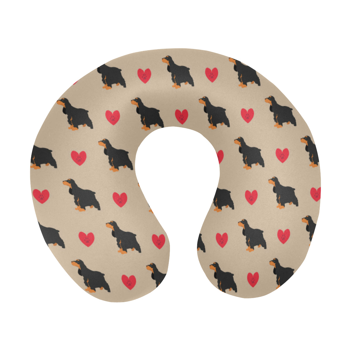 Cocker Pattern Print Design 02 U-Shaped Travel Neck Pillow